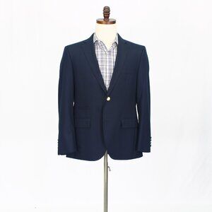 Savile Row 40S Navy Blazer Sport Coat Jacket 2-Button Solid Y362